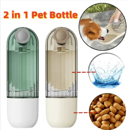 2-in-1 Portable Pet Water & Food Bottle